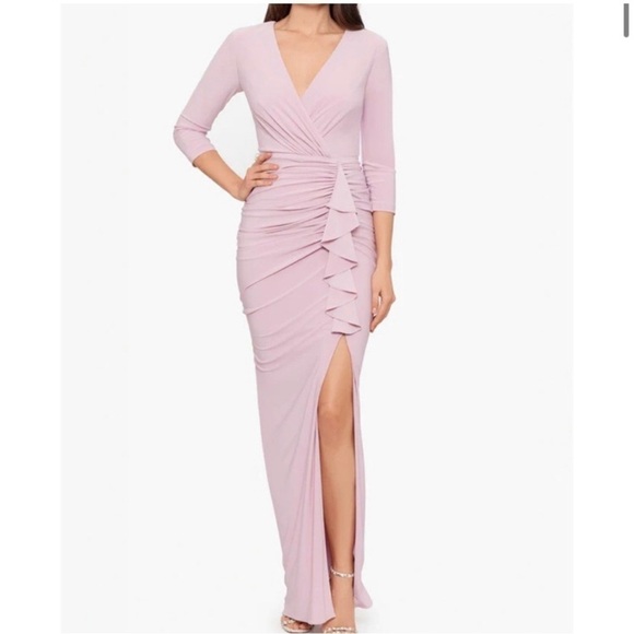 Besty & ADAM Women’s Knit Ruffled Evening Dress - Picture 2 of 10